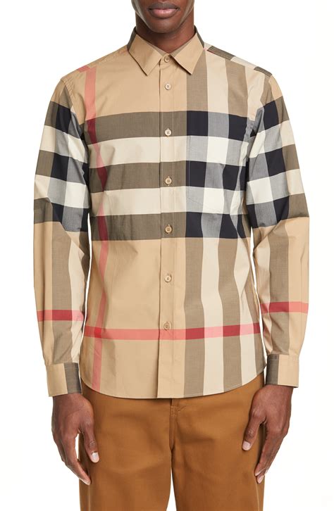 burberry shirt men's button up|Burberry check button up shirt.